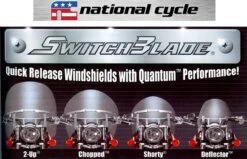 National Cycle Switchblade 2-Up For Kawasaki With Optional Mounting Kit -COB Motorcycle Shop 2 UP 1national switchblade 2 up windshield cruiser10 2