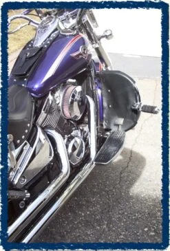 Sage Brush Engine Guard Chaps - Vulcan 800 With Cobra Bar -COB Motorcycle Shop 800 vulcan cobra bar1