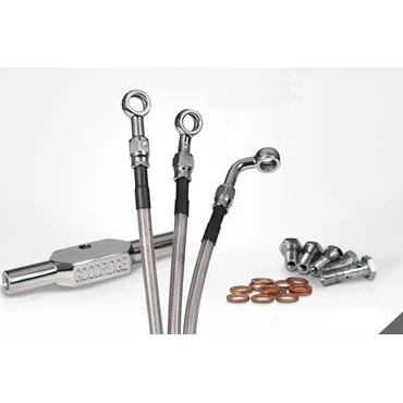 Front Brake Lines - Single Disc - Honda 3 Front Brake Lines - Single Disc - Honda