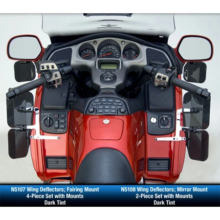 National Cycle N5108 Wing Deflectors 2-Piece Mirror Mounted; Dark Tint - Goldwing 1800 (all) 3 National Cycle N5108 Wing Deflectors 2-Piece Mirror Mounted; Dark Tint - Goldwing 1800 (all)