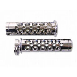 Yana Shiki Holes Style Flat End Chrome Grips - Goldwing 1800 & VTX1300