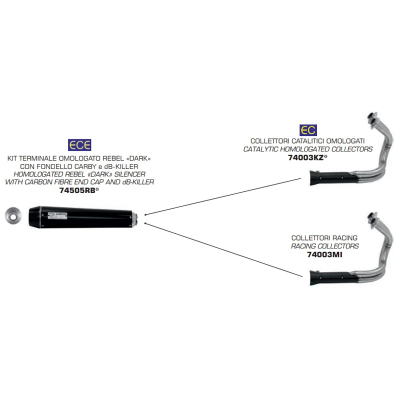 Arrow 74003KZ Catalytic Homologated Collector For Kawasaki Vulcan S 650 (2018-) 4 Arrow 74003KZ Catalytic Homologated Collector For Kawasaki Vulcan S 650 (2018-) - Image 2