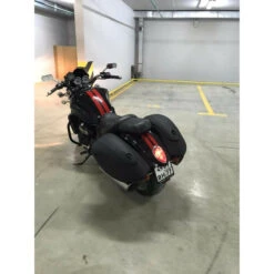 Handmade Fiberglass Leather Saddlebags For Triumph Rocket III -COB Motorcycle Shop handmade fiberglass leather saddlebags rocket iii image9