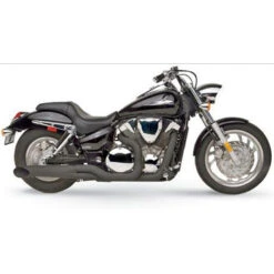 HARD-KROME 2-Into-1 Sideburners Black Exhaust VTX1300C 04-up 5 HARD-KROME 2-Into-1 Sideburners Black Exhaust VTX1300C 04-up -COB Motorcycle Shop hard krome 1810 1209 exhaust image2