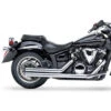 HARD-KROME 2.5" American Classic Straights Black Exhaust V-Star 1300 07-up -COB Motorcycle Shop hard krome 1810 1250 exhaust
