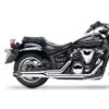 HARD-KROME 2-Into-1 Sideburners Black Exhaust V-Star 1300 07-up