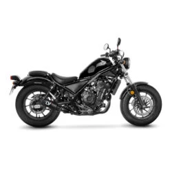 LeoVince 15224FB LV-10 Full Black Slip-on Exhaust For Honda Rebel 300/500 '17- -COB Motorcycle Shop leovince 15224fb lv 10 full black slip on exhaust image2