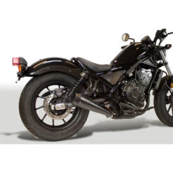 M4 HO1012 All Black Retro-Drag Slip-On Exhaust For Honda Rebel 300 / 500 (2017-) -COB Motorcycle Shop m4 ho1012 all black retro drag slip on exhaust image3