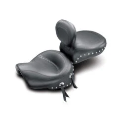 Mustang 79210 Wide Touring Seat With Backrest, Studs For Kawasaki Vulcan 1500 Classic