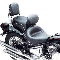 Mustang 79220 Two Piece Seat With Driver Backrest, Studs For Yamaha V-Star 1100 Custom 6 Mustang 79220 Two Piece Seat With Driver Backrest, Studs For Yamaha V-Star 1100 Custom -COB Motorcycle Shop mustang 79220 seat driver v star 1100 custom image2