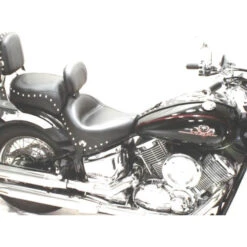 Mustang 79220 Two Piece Seat With Driver Backrest, Studs For Yamaha V-Star 1100 Custom 7 Mustang 79220 Two Piece Seat With Driver Backrest, Studs For Yamaha V-Star 1100 Custom -COB Motorcycle Shop mustang 79220 seat driver v star 1100 custom image3