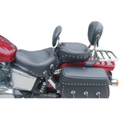 Mustang 79237 One Piece Wide Touring Seat With Driver Backrest, Studs For Honda VT1100 ACE -COB Motorcycle Shop mustang 79237 wide touring seat driver vt1100 ace image2