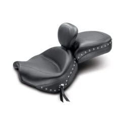 Mustang 79370 Wide Touring Seat With Backrest, Studs For Kawasaki Vulcan 2000 (2004-2010)