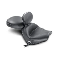 Mustang 79560 Two Piece Wide Touring Seat With Backrest, Studs For Honda VTX 1300C