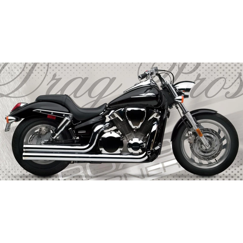 Road Burner RB-031-2050 3 Inch Drag Pros Exhaust, Chrome For Honda VTX1300C '04-'11 3 Road Burner RB-031-2050 3 Inch Drag Pros Exhaust, Chrome For Honda VTX1300C '04-'11