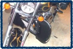 Sage Brush Engine Guard Chaps - Shadow 1100 Spirit With Cobra Bar -COB Motorcycle Shop spirit 1100 cobra3