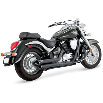 Vance & Hines Twin Slash Staggereds Black Complete Exhaust - Suzuki Boulevard M50 / C50 05-09 3 Vance & Hines Twin Slash Staggereds Black Complete Exhaust - Suzuki Boulevard M50 / C50 05-09