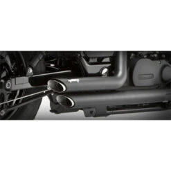 VANCE & HINES Shortshots Staggered Black Complete Exhaust Shadow Aero 750 / Shadow Spirit 750C2 -COB Motorcycle Shop vance and hines 48419 exhaust image2