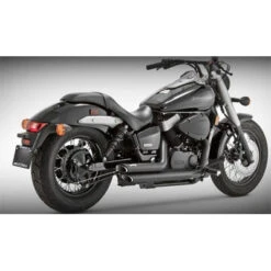 VANCE & HINES Shortshots Staggered Black Complete Exhaust Shadow Aero 750 / Shadow Spirit 750C2 -COB Motorcycle Shop vance and hines 48419 exhaust image3