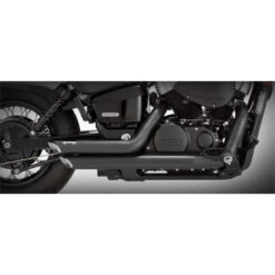VANCE & HINES Shortshots Staggered Black Complete Exhaust Shadow Aero 750 / Shadow Spirit 750C2 -COB Motorcycle Shop vance and hines 48419 exhaust image5