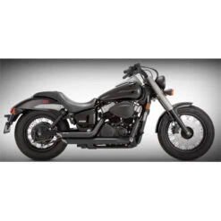 VANCE & HINES Shortshots Staggered Black Complete Exhaust Shadow Aero 750 / Shadow Spirit 750C2 -COB Motorcycle Shop vance and hines 48419 exhaust image6